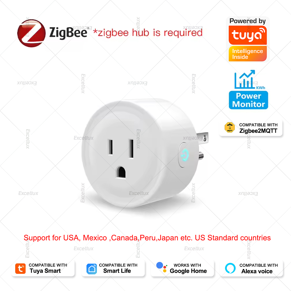 Smart Home Japan - Prise intelligente Tuya 16A Zigbee, US