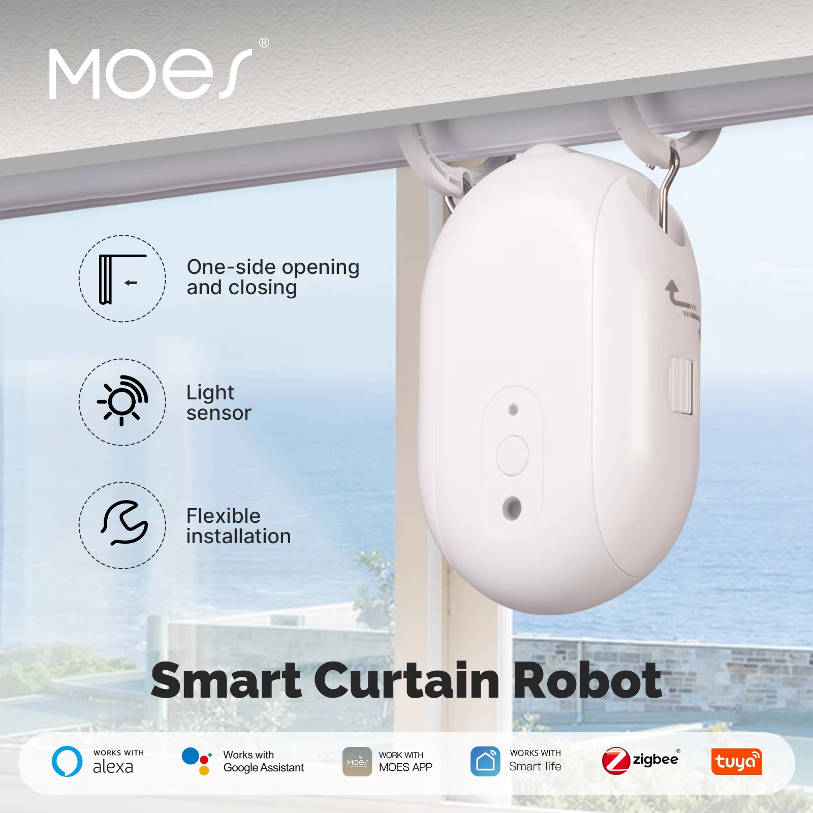Smart Curtain Robot - Robot de rideau électrique intelligent MOES