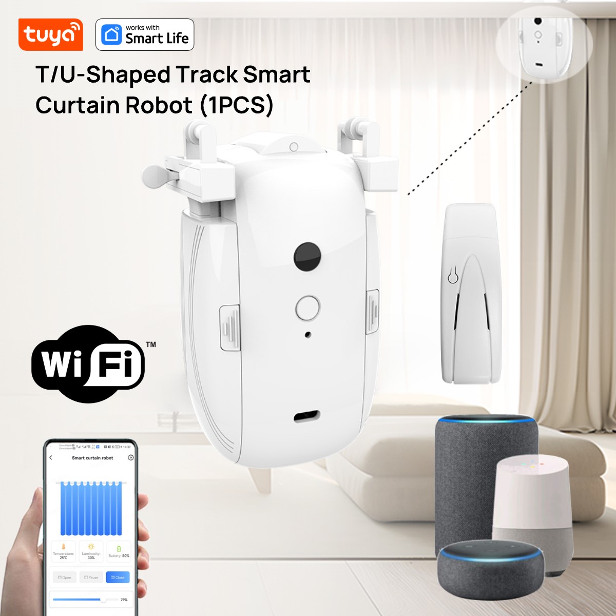 Smart Home Wifi Hub - Tuya-Robot rideau WiFi intelligent, compatible avec