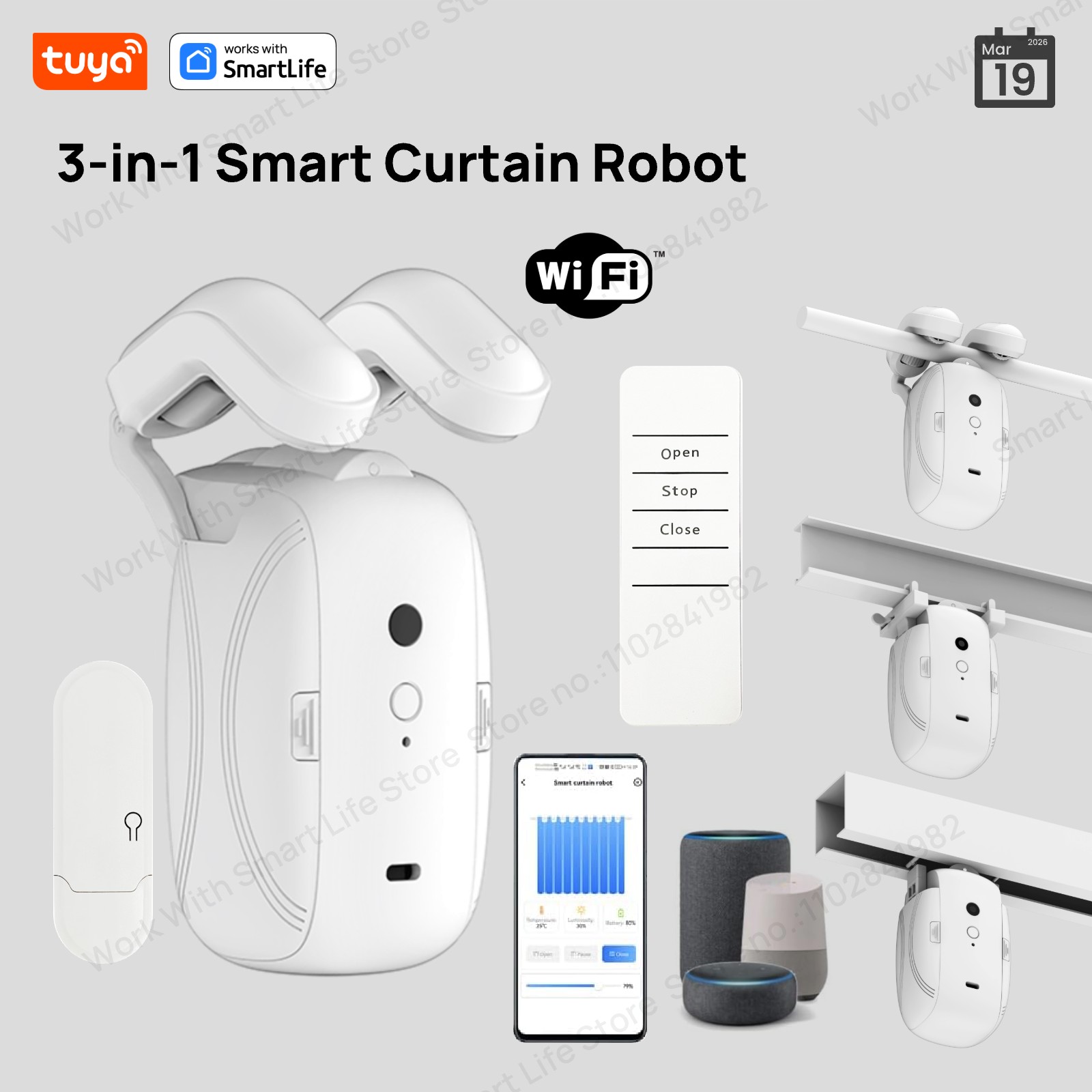 Smart Curtain Robot - 1/2 Robot de rideau intelligent WiFi