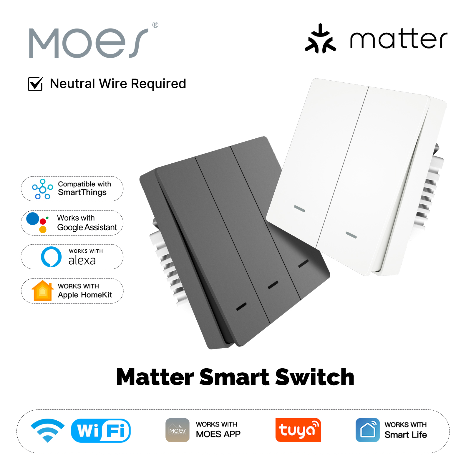 Smart Home Certification - MOES Matter Tuya WiFi bouton lumineux