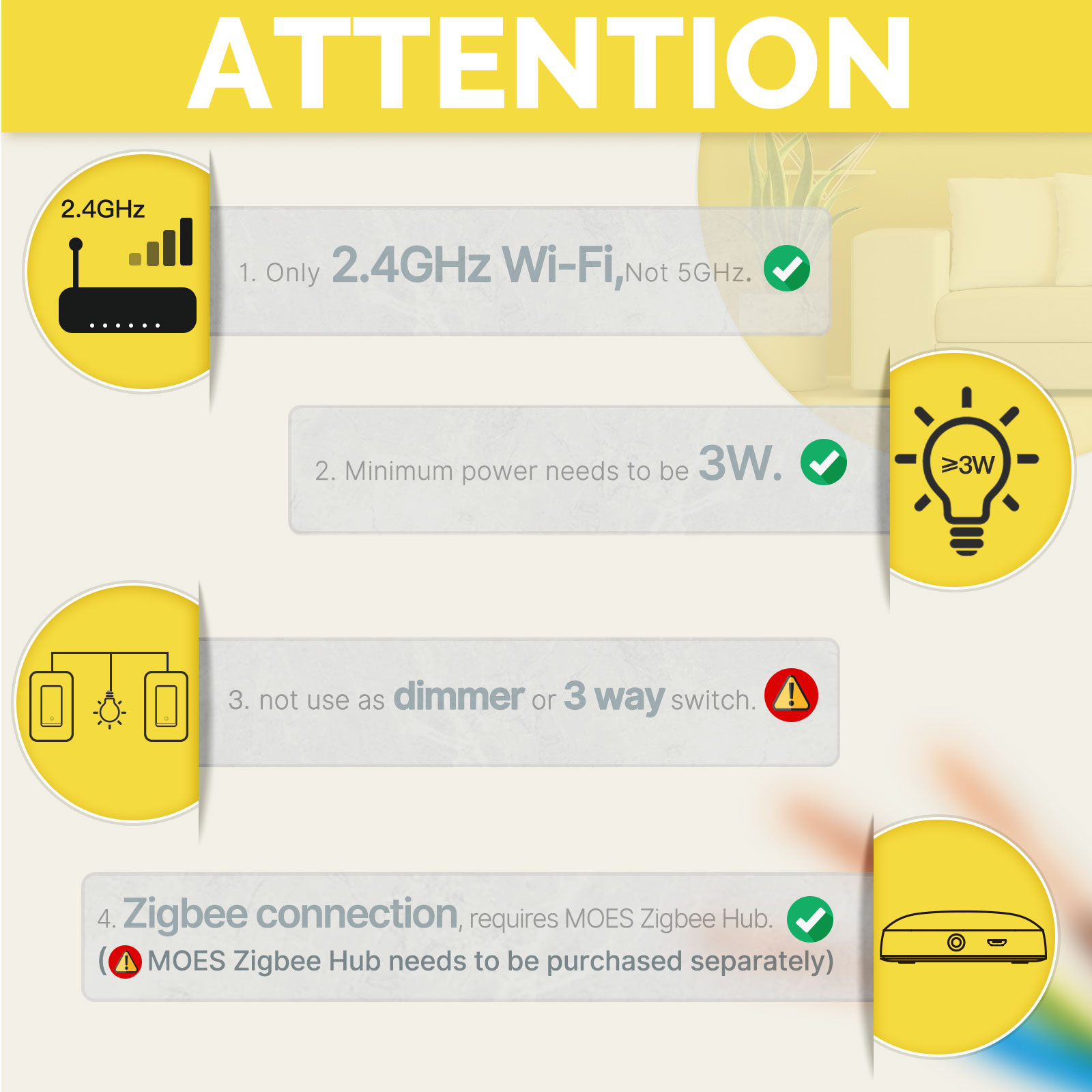Interrupteur intelligent Zigbe - Smart Home Moes avis et prix